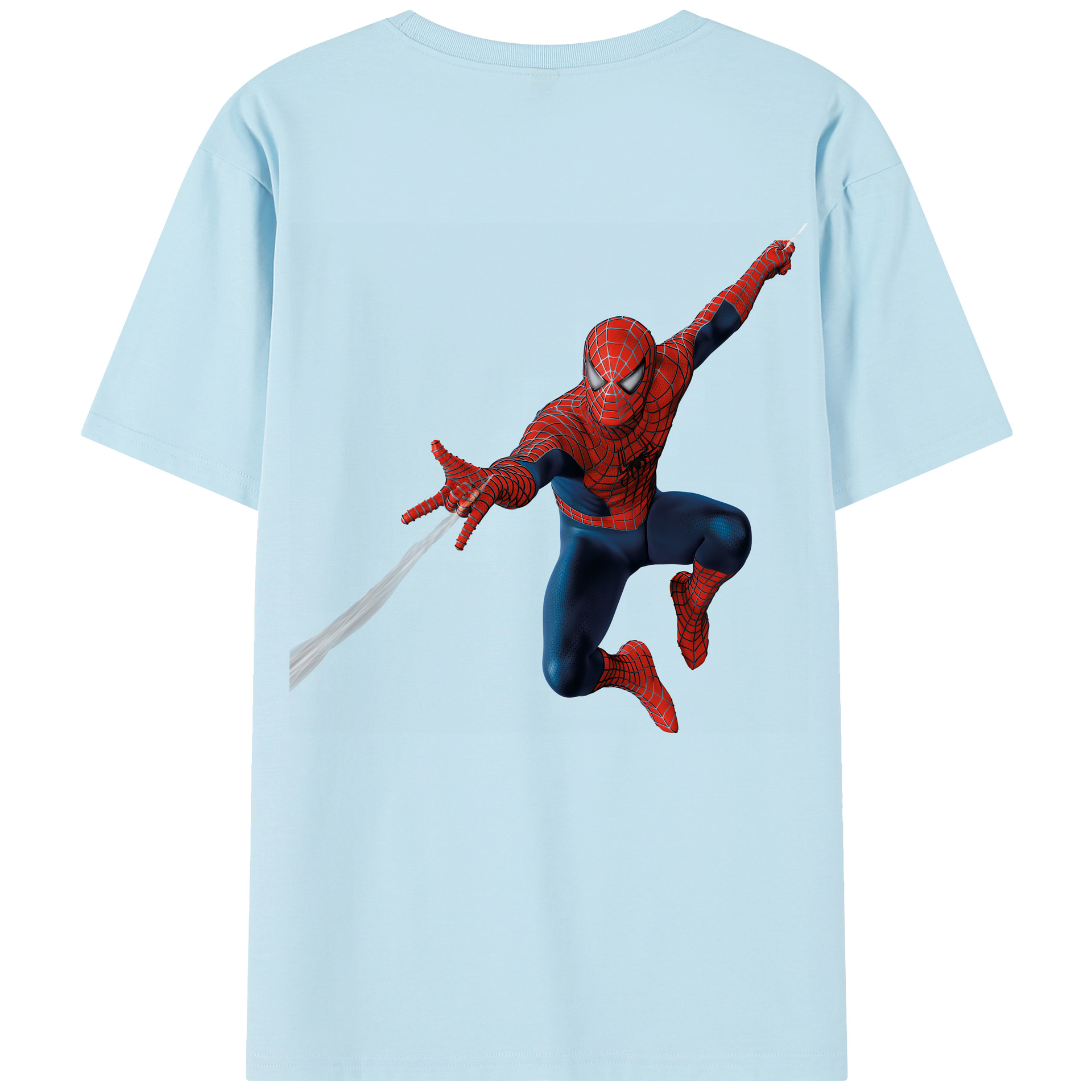 （画像用） Spider Man スパイダーマン 綿100％半袖Tシャツ（背面プリント）